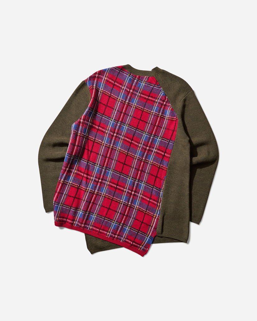 Džemper Comme des Garçons Asymmetric Paneled Sweater Zelena | PP-N006-W25 1