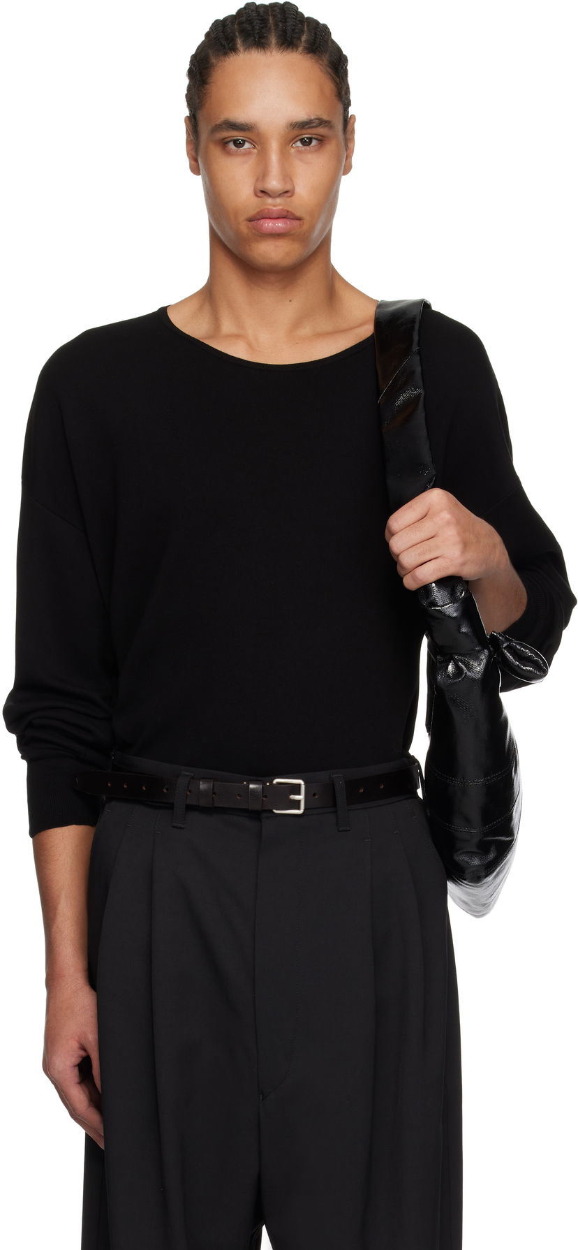 Džemper LEMAIRE Lemaire Fine Cotton Long Sleeve Sweater Crna | TO1373 LK1041