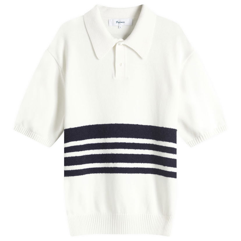 Džemper Palmes Palmes Panel Knit Polo Shirt, Size Large Bijela | P40-0019-062