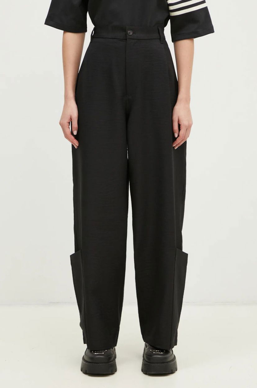 Hlače Y-3 Y-3 Sport Uniform Wide Leg High Waist Pants Crna | JD1759