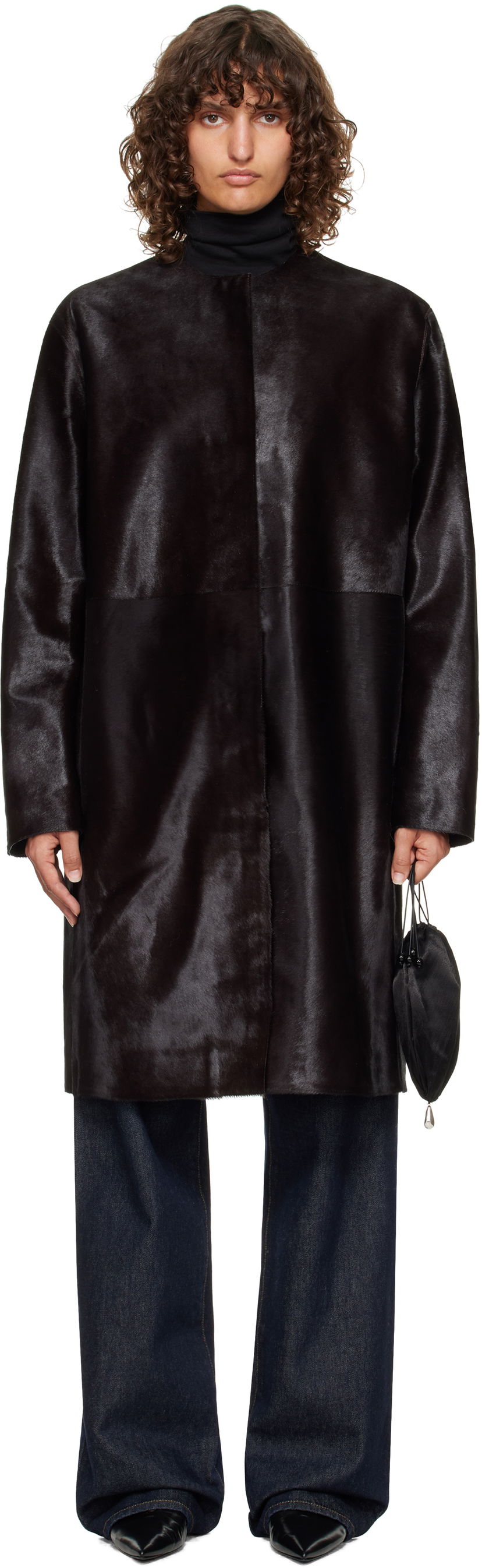 Kaputi Loulou de Saison Loulou de Saison Miller Pony Effect Leather Coat Crna | MILLER