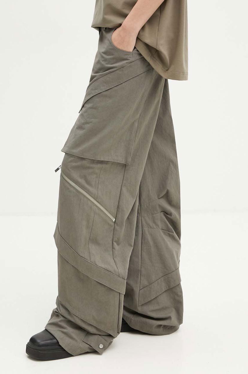 Cargo hlače HELIOT EMIL Wide High-Waisted Cargo Pants Zelena | HE.W.10.149.DG23