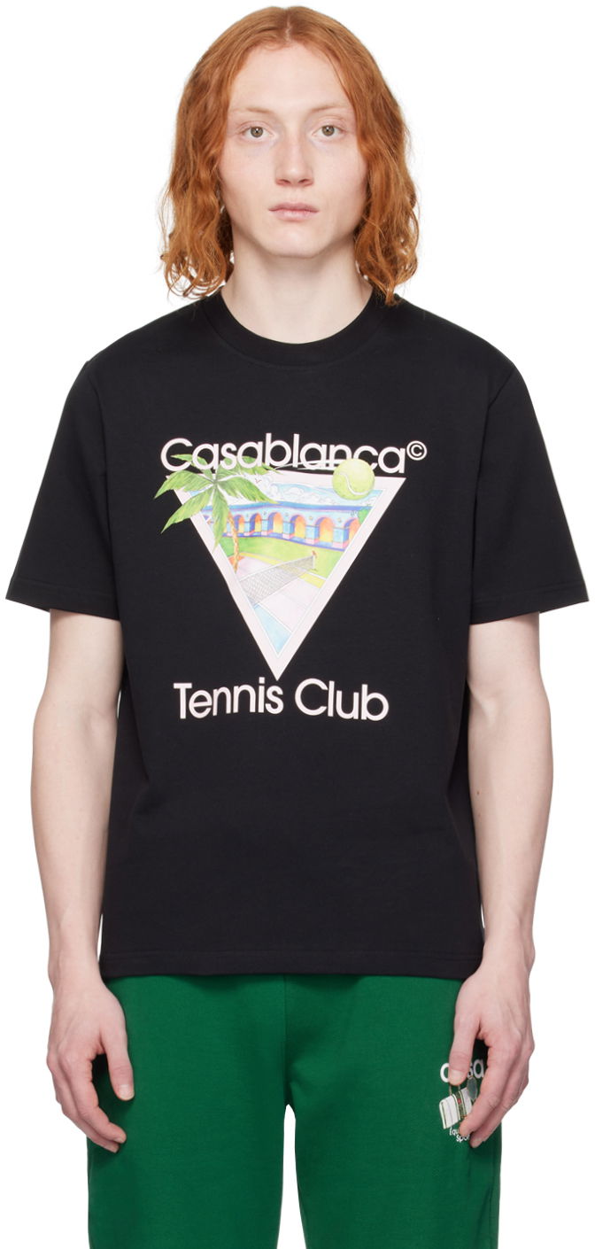 Majica kratkih rukava Casablanca SSENSE x 'Tennis Club' Icon T-Shirt Crna | MPS24-JTS-001-12