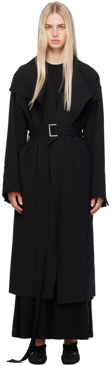 Kaputi TOTEME TOTEME Signature Shawl Collar Long Coat Crna | 243-WRO3318-FB0187