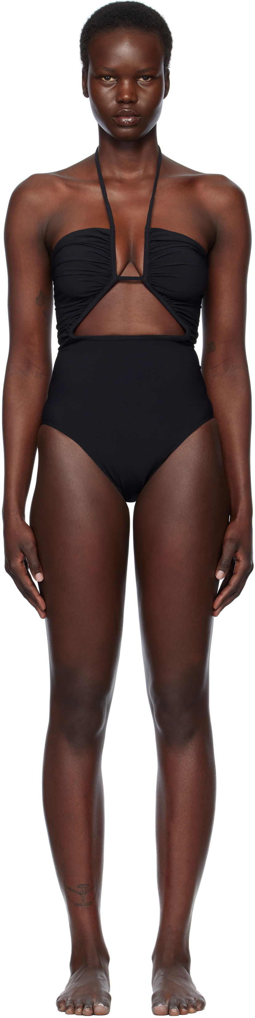 Kupaći kostimi Rick Owens Rick Owens Hollywood Prong Bather One-Piece Swimsuit Crna | RP01E7087 NS