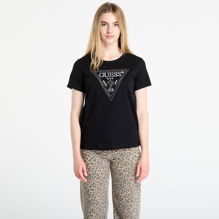 Majica kratkih rukava GUESS GUESS Krystal Triangle Tee Crna | W5BI18I3Z14-JBLK