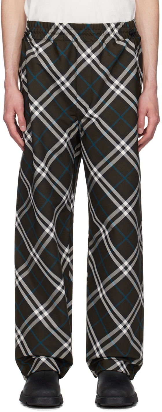 Trenirka Burberry Khaki Check Track Pants Crna | 8095480