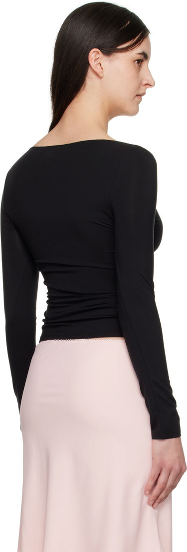 Majica bez rukava Miaou Miaou Amelia Square Neck T-Shirt Crna | 7183TJBBLK, 2