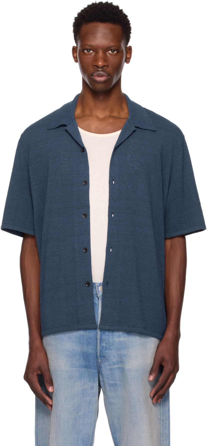 Košulja rag & bone Rag & Bone Avery Zuma Knitted Shirt Plava | MBS25P020NC20