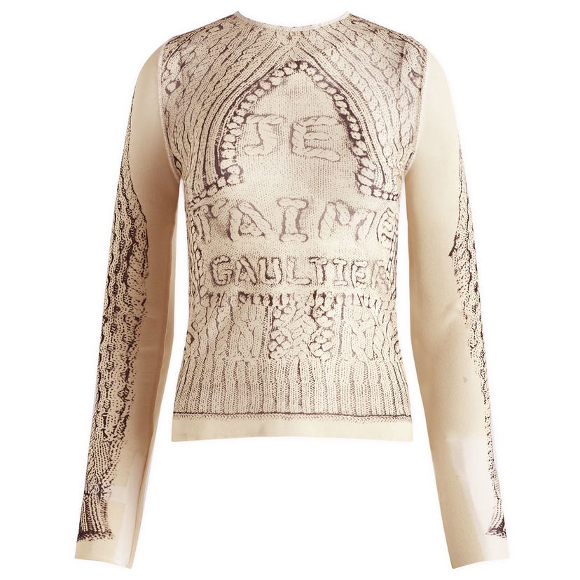 Džemper Jean Paul Gaultier Jean Paul Gaultier Long Sleeve Mesh Top Bež | 24-31-F-TO201-T571-6900