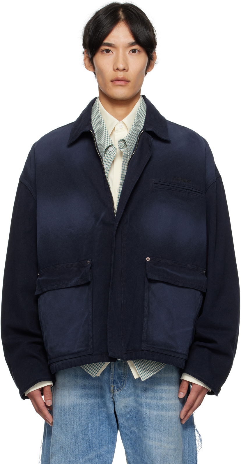 Jakna We11done We11done Classic Workwear Jacket Tamnoplava | WD-DJ2-25-316-M-BL