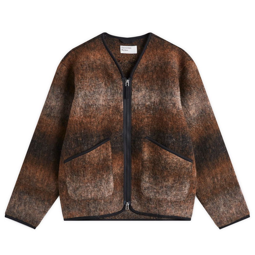 Džemper Universal Works Universal Works Ombre Wool Fleece Liner Jacket, Size Large Smeđa | P31193-BRN