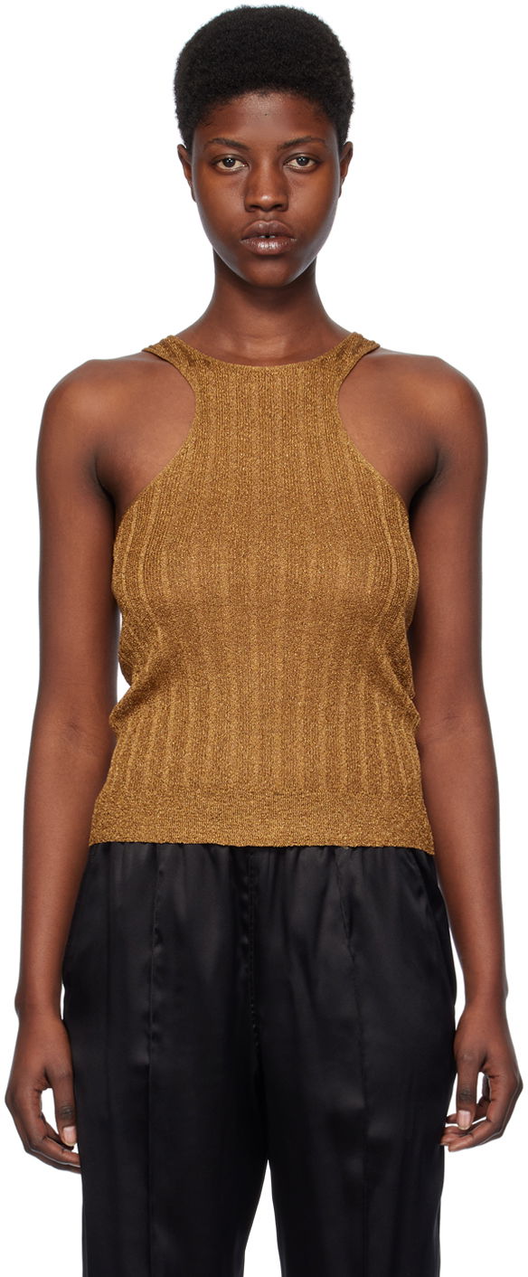 Majica bez rukava Tom Ford Racer Back Tank Top "Gold" Narančasta | TSK308-YAX659