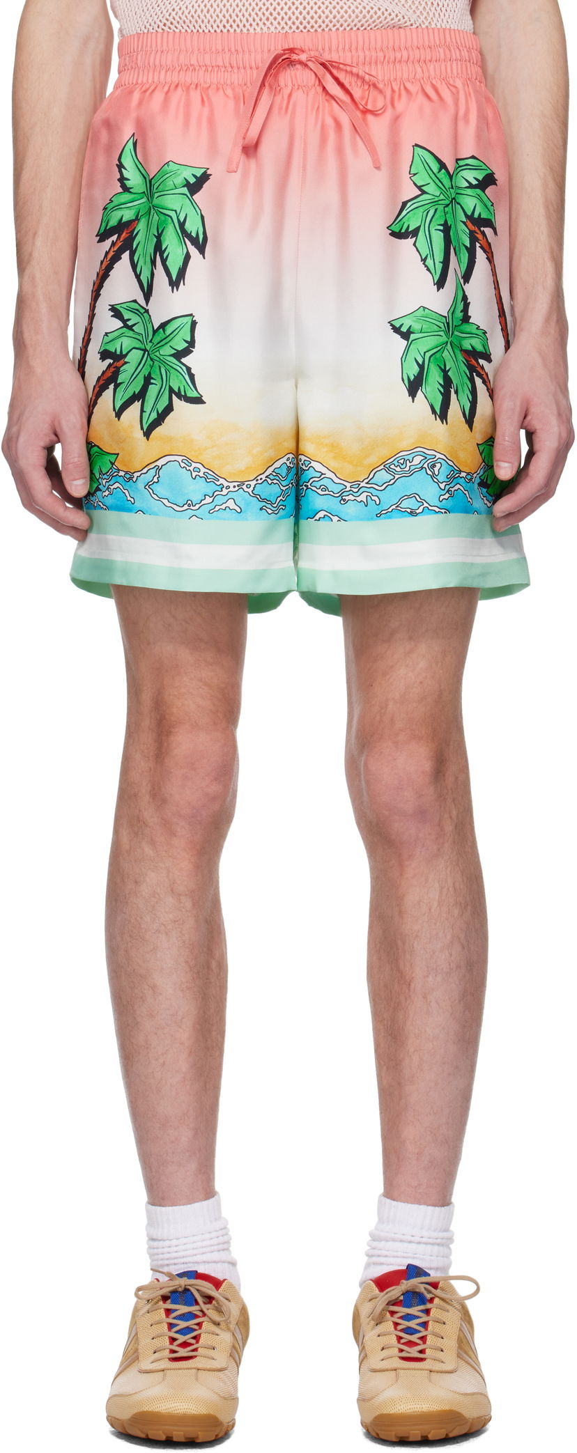 Kratke hlače Casablanca Casablanca Tennis Club Silk Shorts Višebojno | MS25-TR-012-05