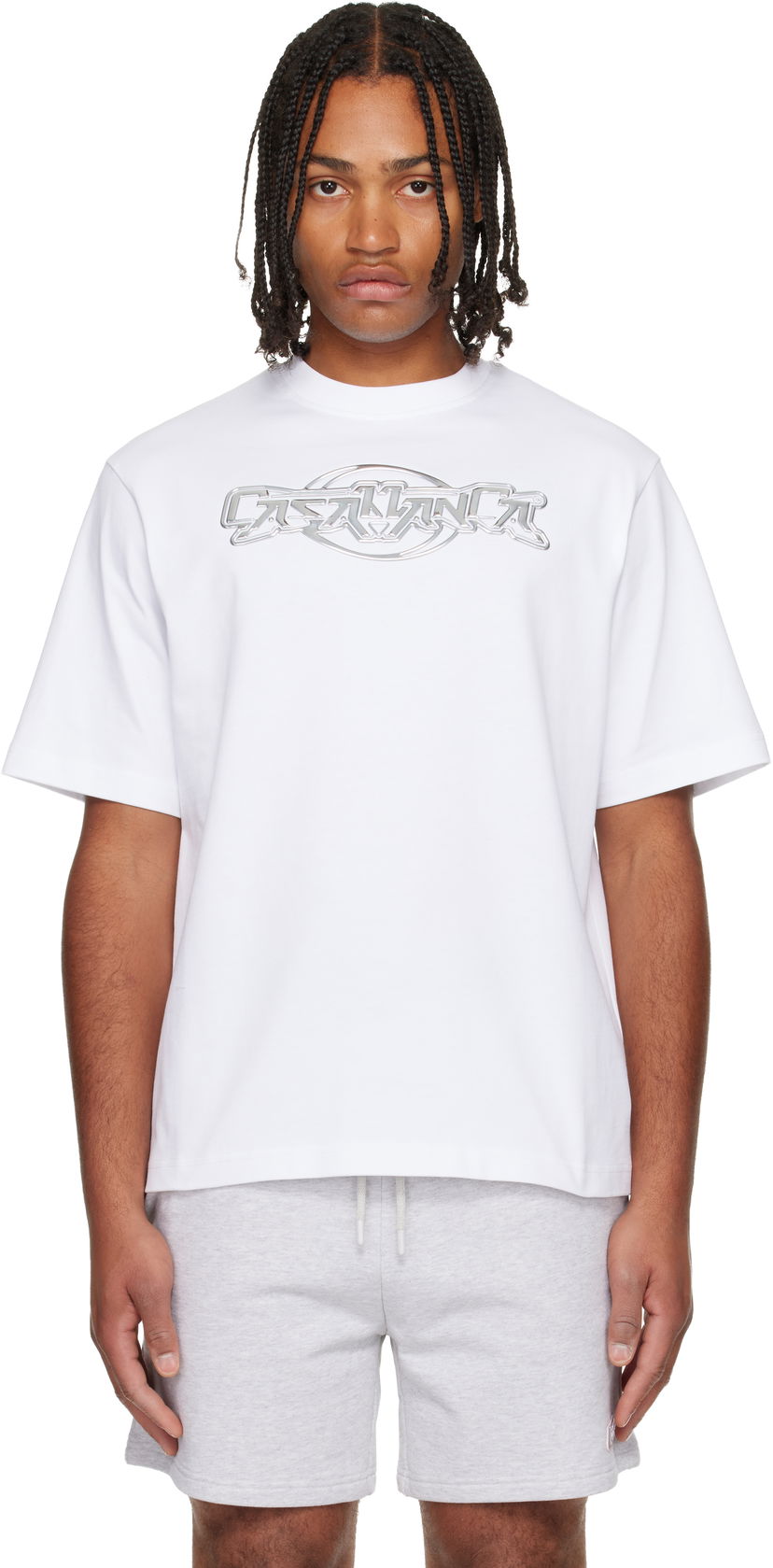 Majica kratkih rukava Casablanca 'Casablanca' Chrome Oversized Short Sleeve T-shirt Bijela | M-AW25-JTS-044-06