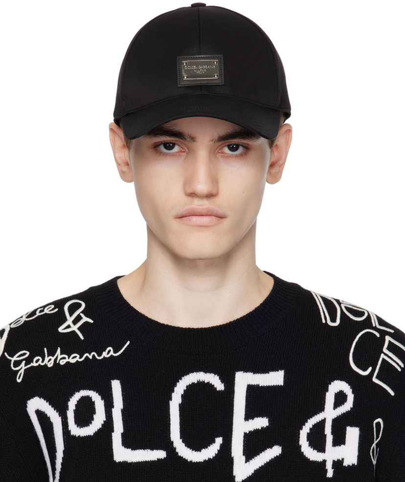 Kapa Dolce & Gabbana Black Plaque Cap Crna | GH590AGF421