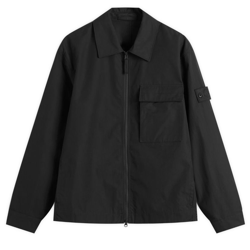 Jakna Stone Island Weatherproof Cotton Canvas Shirt Jacket, Size Large Crna | K2S151200018-V0029