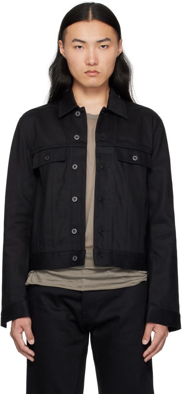 Jakna Rick Owens Rick Owens DRKSHDW Hollywood Trucker Denim Jacket Crna | DL01E6788 BLKJP, 0