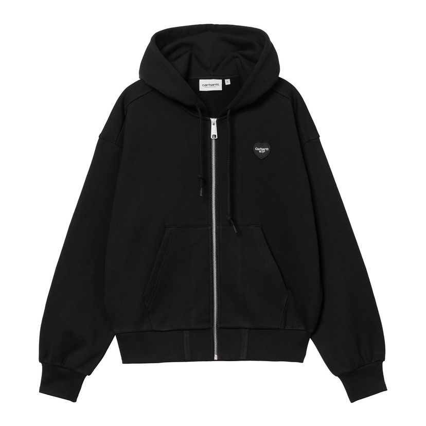Dukserice Carhartt WIP Women's Hooded Heart II Hartt Zip-Up Sweatshirt Crna | I035242_2