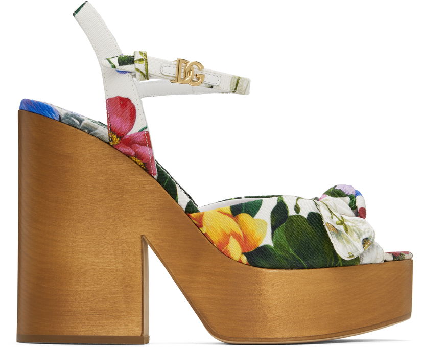 Dodaci Dolce & Gabbana Dolce&Gabbana Jacquard Platform Heeled Sandals Višebojno | CZ0322 A6P73