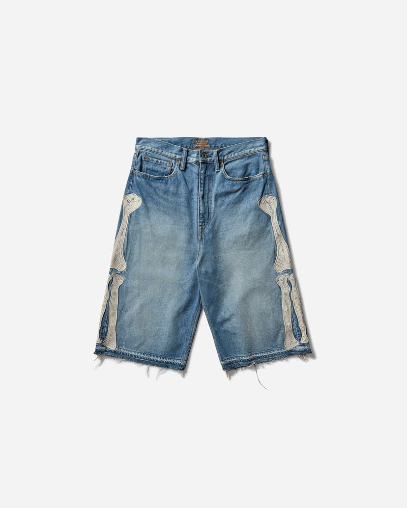 Kratke hlače KAPITAL 14oz Denim 5P Bone Shorts Plava | EK-1448SPA PRO