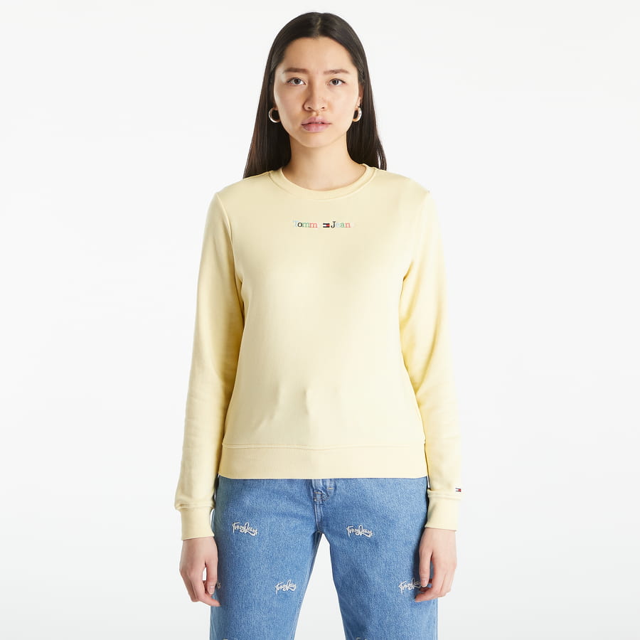 Dukserice Tommy Hilfiger Regular Color Serif Sweatshirt Žuta | DW0DW15648 ZHO, 0