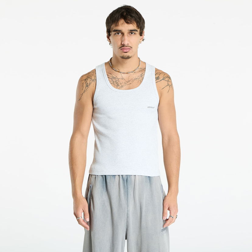 Majica bez rukava Off-White Off-White Bookish Rib Tank Top Siva | OMUY006C99JER0020810