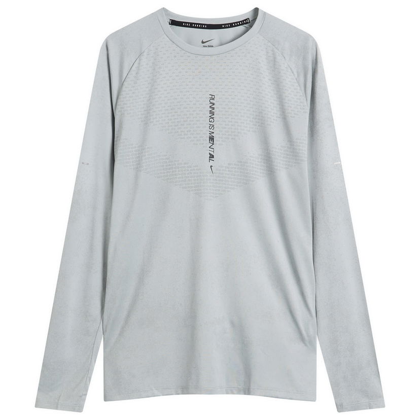 Majica kratkih rukava Nike Stride Long Sleeve Running Top Siva | IM7836-077