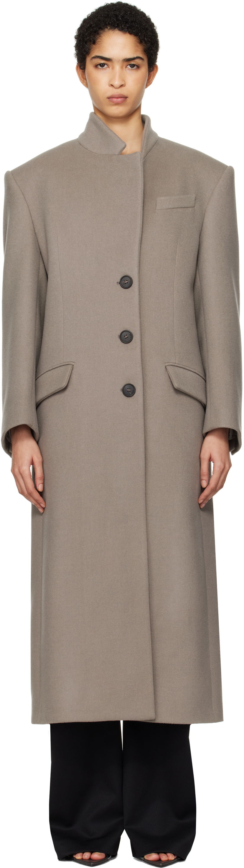 Kaputi The Attico Attico Long Coat Siva | 250WCC00081 WWV058AA