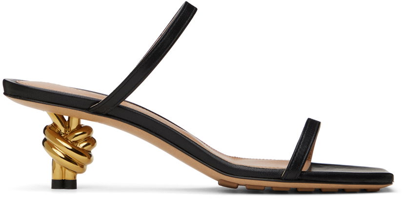 Dodaci Bottega Veneta Bottega Veneta Knot Heel Sandals Crna | 780298 V3VN0