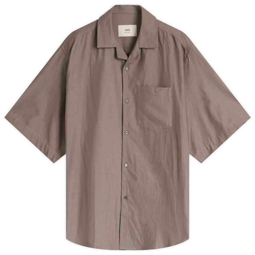 Košulja AMI AMI Paris Short Sleeve Boxy Shirt Smeđa | HSH236-CO0099-0953