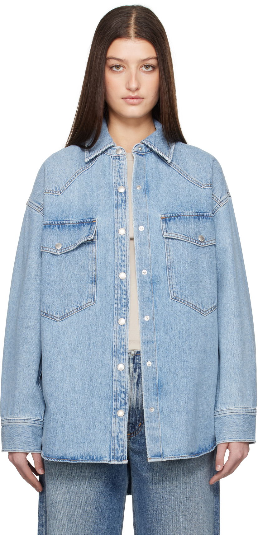 Košulja AGOLDE AGOLDE Lotta Denim Shirt Plava | A7357-3018
