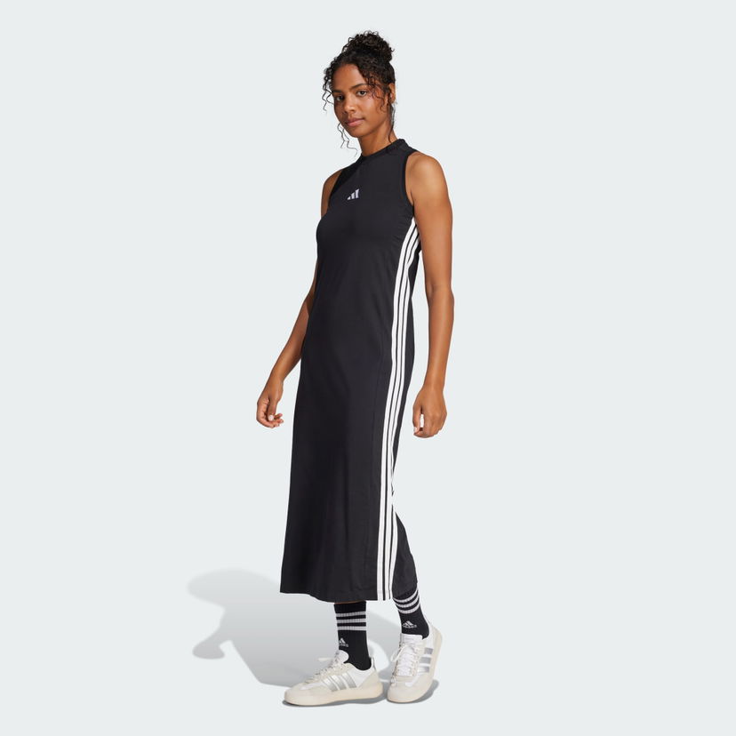 Haljina adidas Performance 3-Stripes Long Racerback Dress Crna | JE1208
