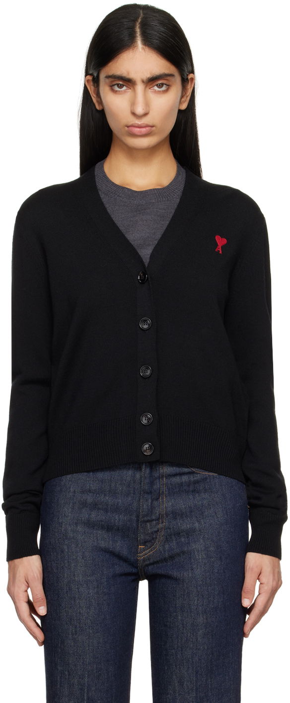 Džemper AMI De Cœur Cardigan Crna | BFFKC111.KN0025