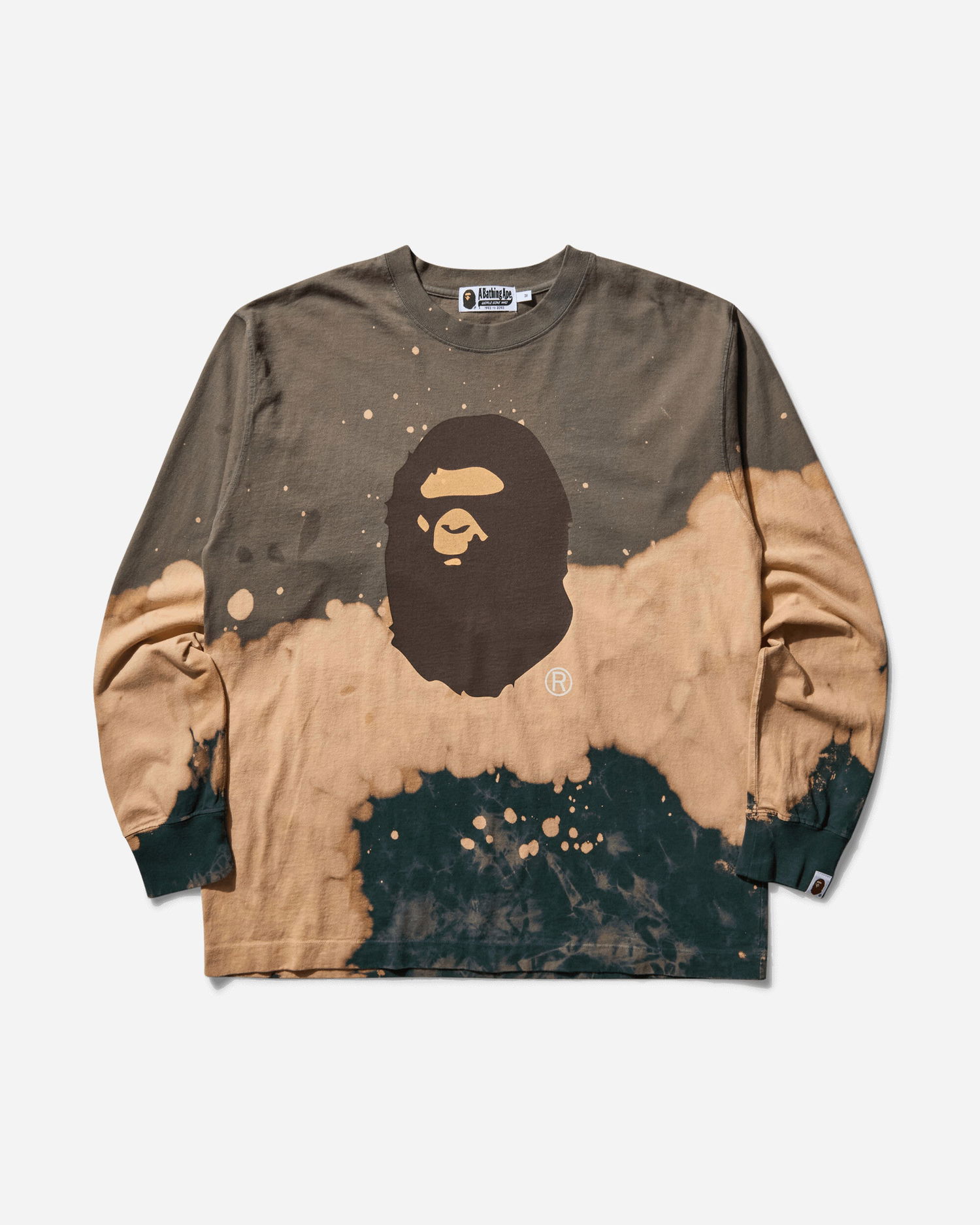 Majica kratkih rukava BAPE Tie Dye Ape Head Longsleeve T-Shirt Smeđa | 1K80111005 BEIGE, 0