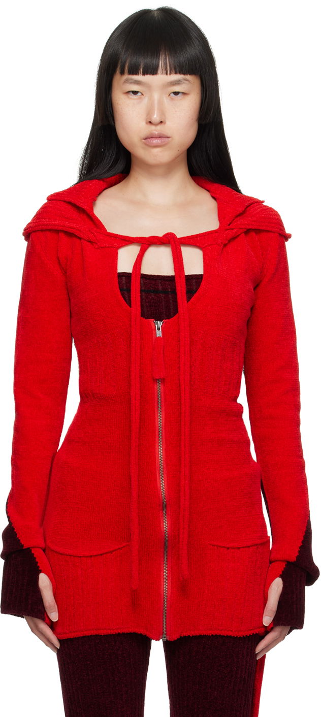Džemper Ottolinger Ottolinger Extended Knit Hoodie Crvena | 706701