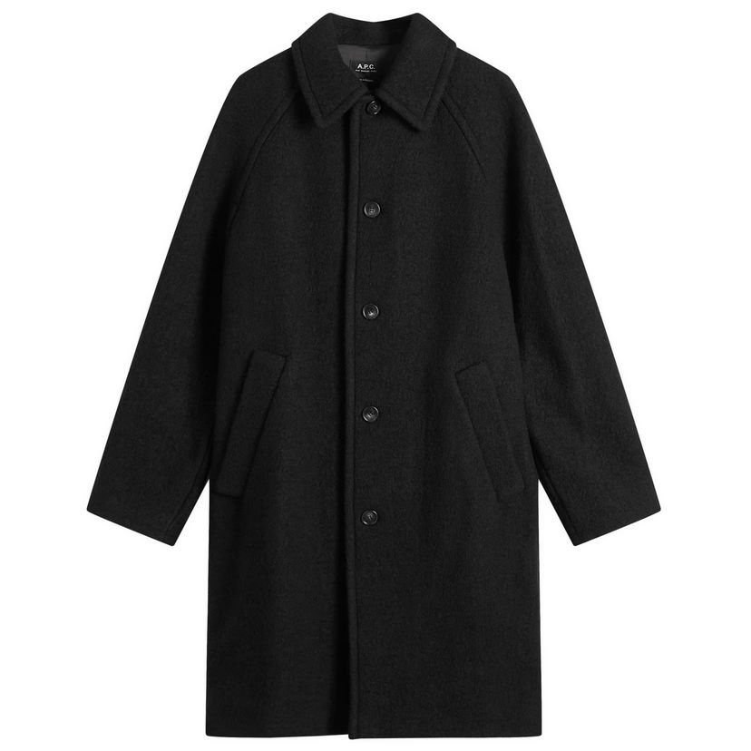 Kaputi A.P.C. Gaston Felted Wool Overcoat Size Small Crna | WVBEH-H01516-LZZ