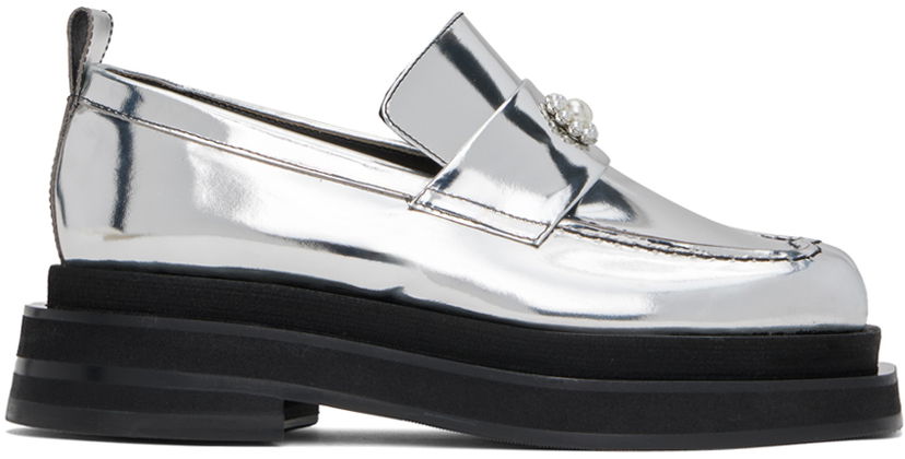 Dodaci Simone Rocha Simone Rocha Heart Toe Platform Loafers Metalik | LOF1D 0791