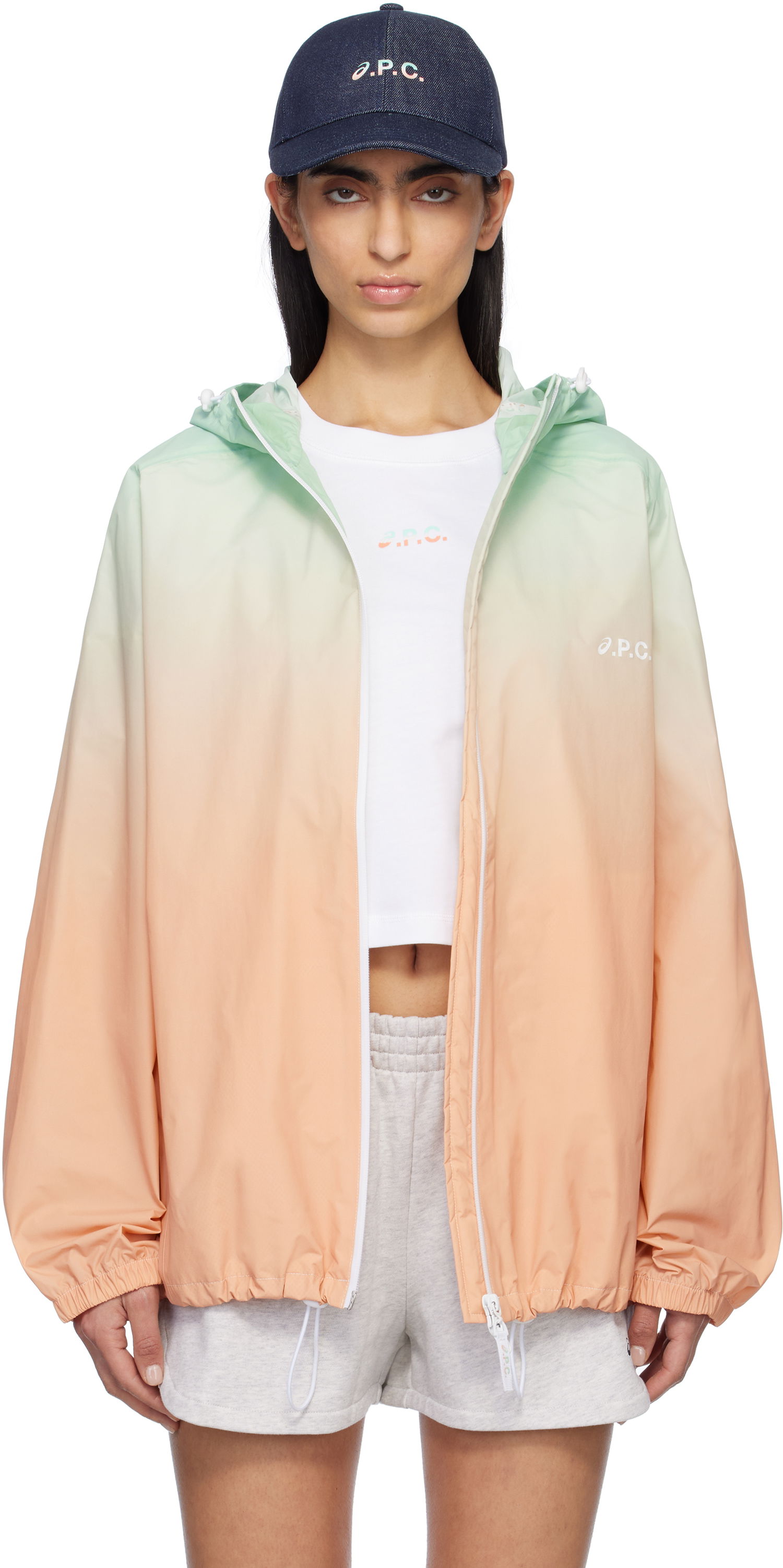 Vjetrovka A.P.C. A.P.C. ASICS Edition Meadow Gradient Hooded Jacket Narančasta | PSAKO-M32001, 0