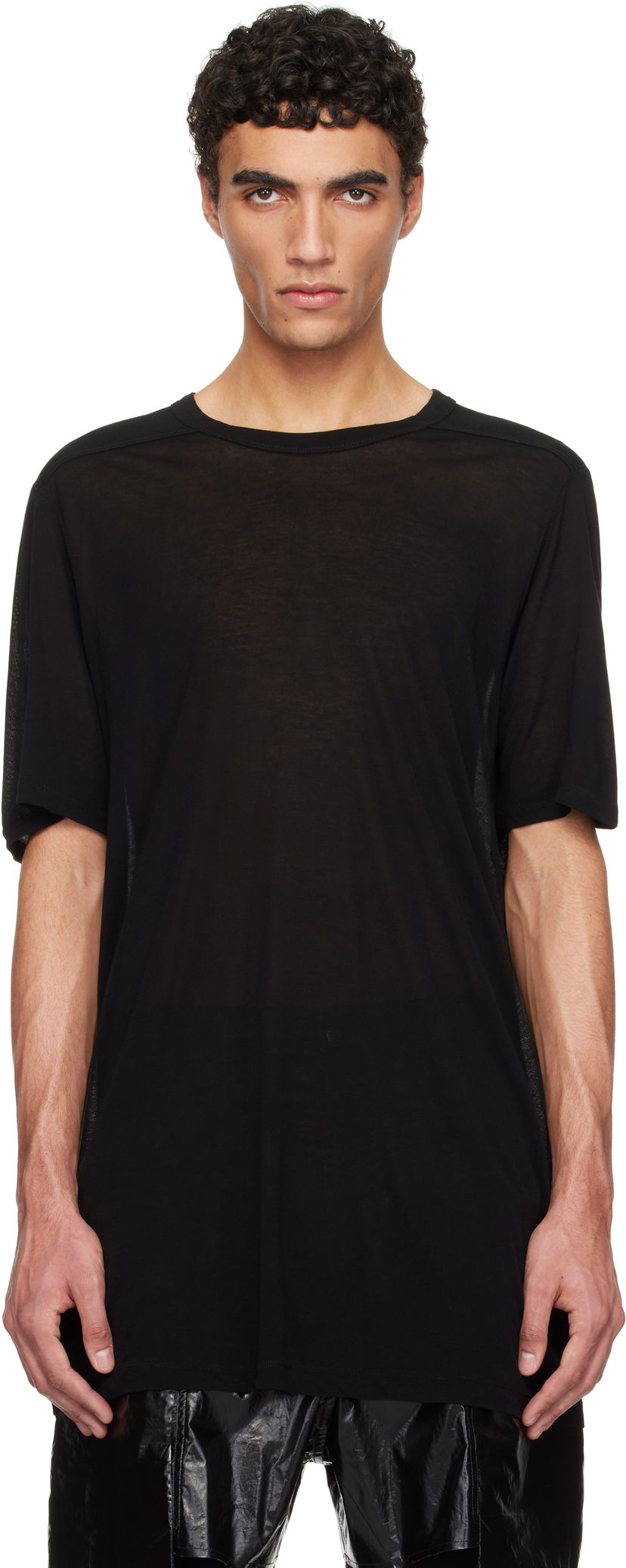 Majica kratkih rukava Rick Owens Rick Owens Hollywood Level T-Shirt Crna | RU01E5264 JS