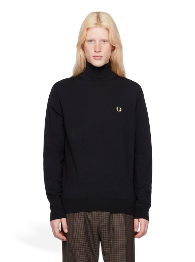 Džemper Fred Perry Embroidered Turtleneck Crna | K9552-198