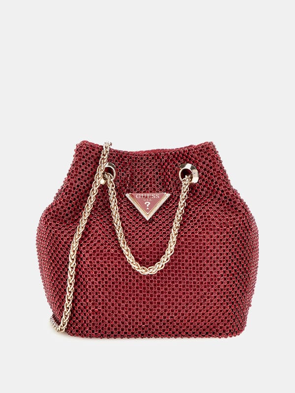 Ručna torbica GUESS Rhinestone Mini Bucket Bag Crvena | HWRP9350750
