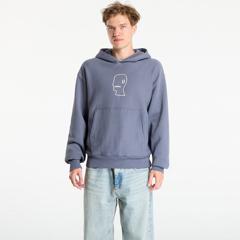 Dukserice Brain Dead Logo Head Hoodie Slate Plava | BDS25T09004821BL05