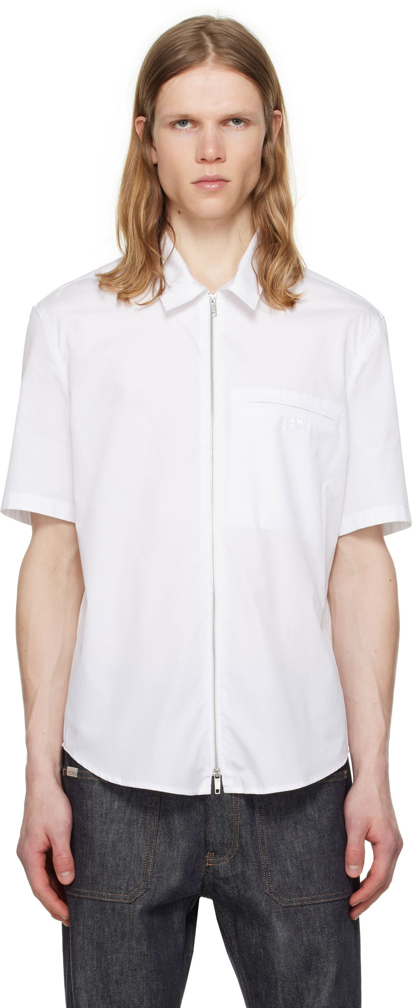 Košulja Courrèges Courrèges Zipped Poplin Shirt Bijela | 125CCH054CO0080