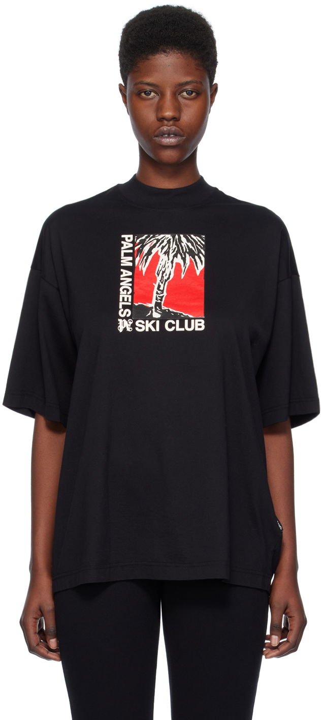 Majica kratkih rukava Palm Angels 'Ski Club' T-Shirt Crna | PWAA017R24JER0021001