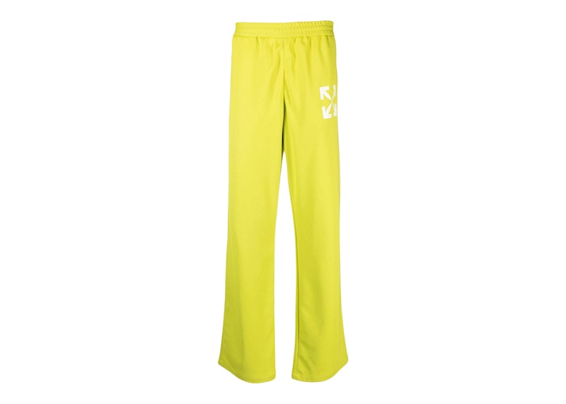 Trenirka Off-White Arrows-Motif Slim Fit Track Sweatpants Lime Green Zelena | OMCJ018S23FAB0015001