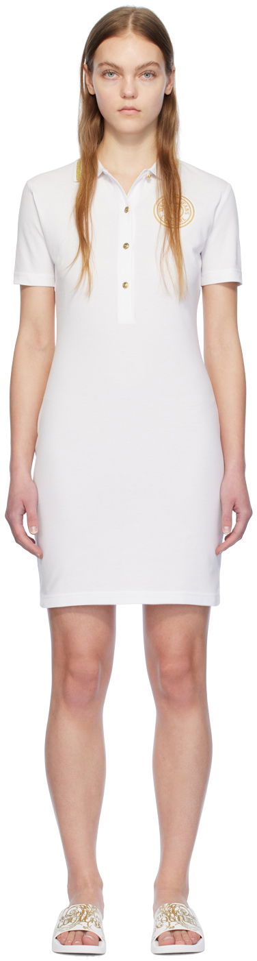 Majica kratkih rukava Versace Jeans Couture White Appliqué Minidress Bijela | E76HAOT03_ECJ01T
