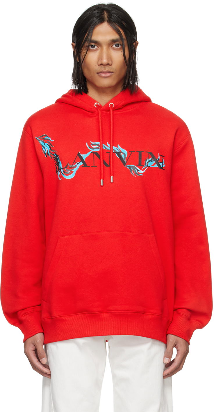 Dukserice LANVIN Printed Hoodie Crvena | RU-HO0009-J109-P24