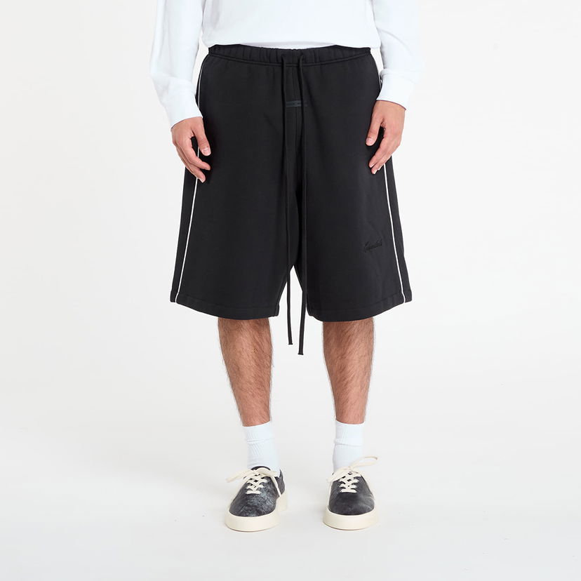 Kratke hlače Fear of God Fear of God Essentials Relaxed Sweatshorts With Piping Crna | 160SP254550F-378