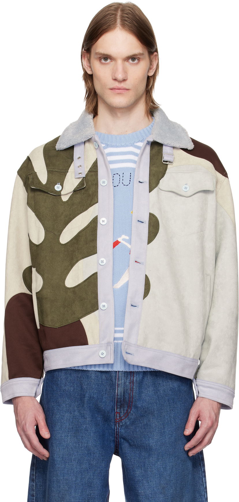 Jakna KidSuper KidSuper Floral Patchwork Suede Jacket Višebojno | SS25-OW-11